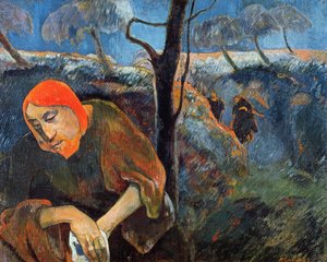 オリーブ園の苦悶、1889年 作： Paul Gauguin